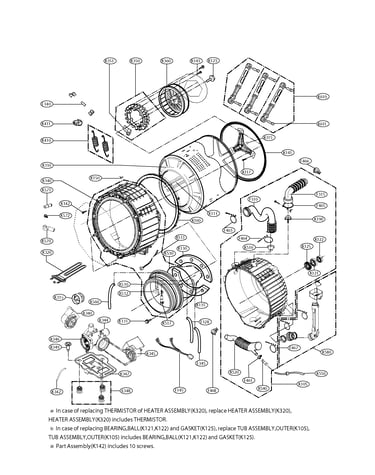 Drum and tub assembly parts