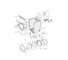 LG DLE2240W cabinet and door assembly parts diagram