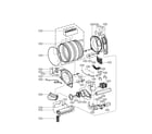 LG DLEX2550W drum and motor assembly parts diagram