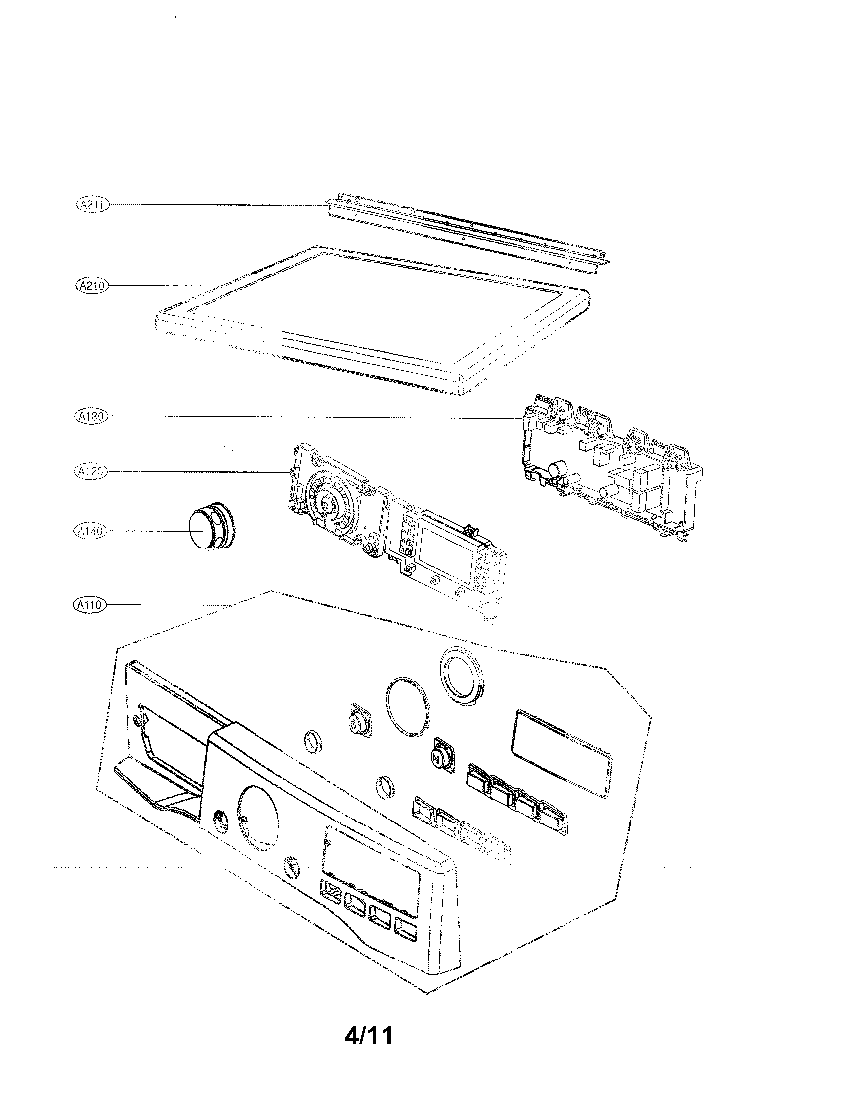 Control panel and plate assembly parts