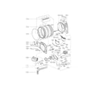 LG DLEX3360R drum and motor assembly parts diagram