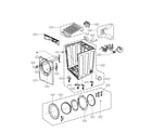 LG DLEX3360W cabinet and door assembly parts diagram
