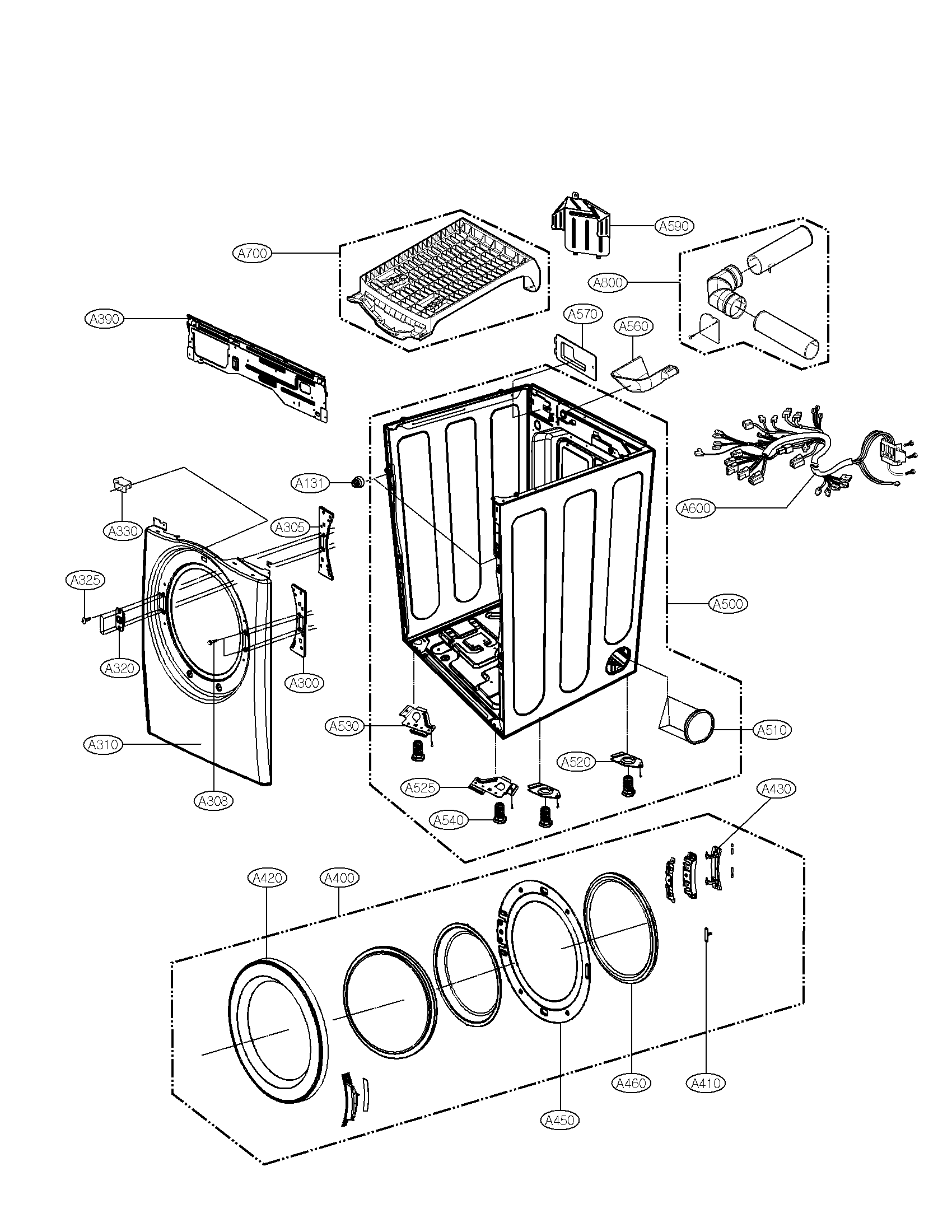 Cabinet and door assembly parts