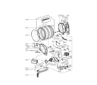 LG DLEX3360W drum and motor assembly parts diagram