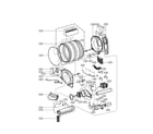 LG DLEX3550V drum and motor assembly parts diagram