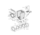 LG DLG2241W cabinet and door assembly parts diagram