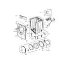 LG DLG2351R cabinet and door assembly parts diagram