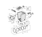 LG DLGX3361V cabinet and door assembly parts diagram