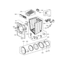 LG DLGX3551V cabinet and door assembly parts diagram