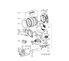 LG DLGX3551W drum and motor assembly parts diagram