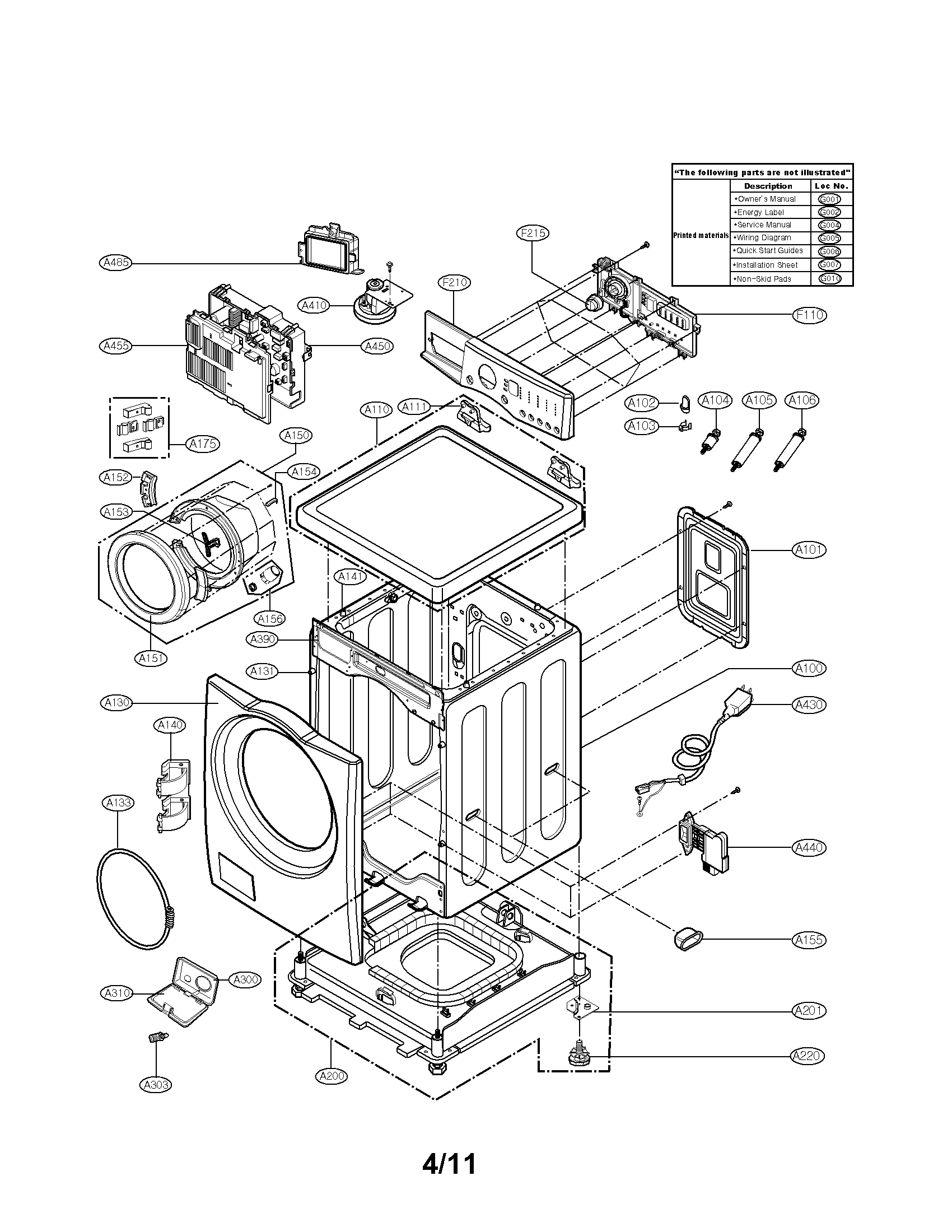 Cabinet and control panel assembly parts