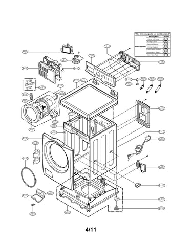 Cabinet and control panel assembly parts