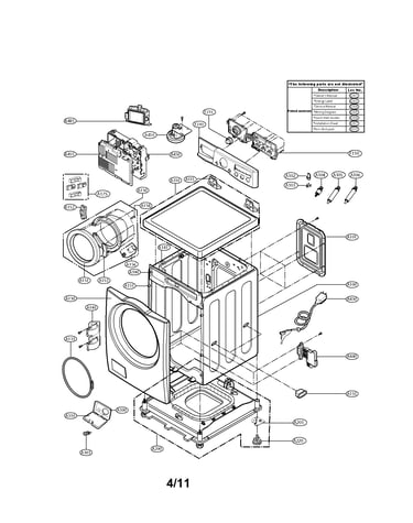 Cabinet and control panel assembly parts