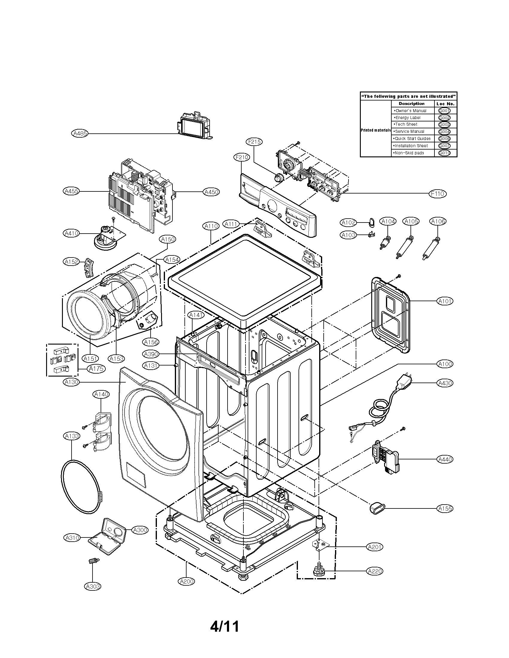 Cabinet and control panel assembly parts