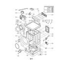 LG WM3360HWCA cabinet and control panel assembly parts diagram