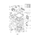 LG WM3550HVCA cabinet and control panel assembly parts diagram