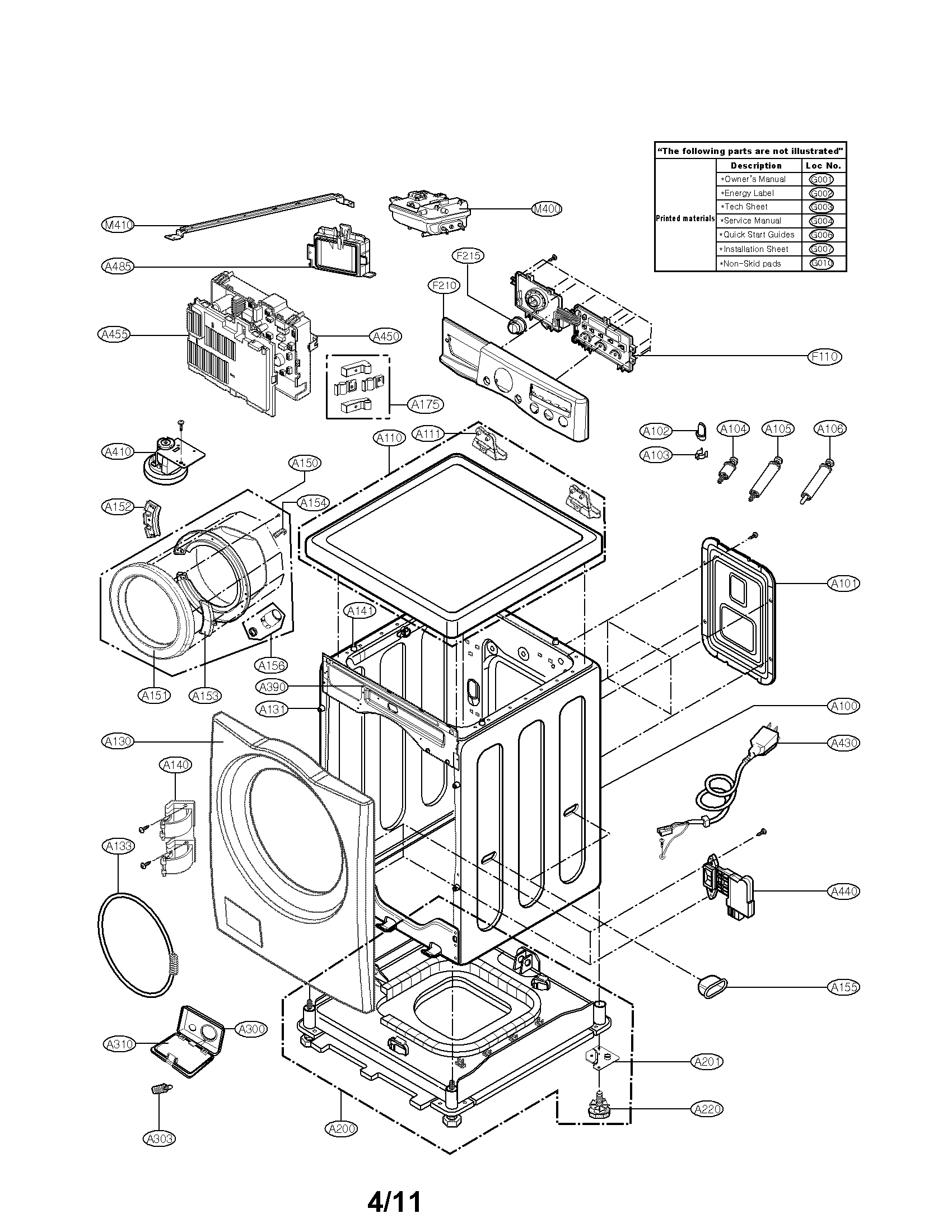 Cabinet and control panel assembly parts