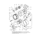 LG WM3550HWCA drum and tub assembly parts diagram