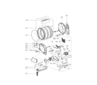 LG DLE2350W drum and motor assembly parts diagram