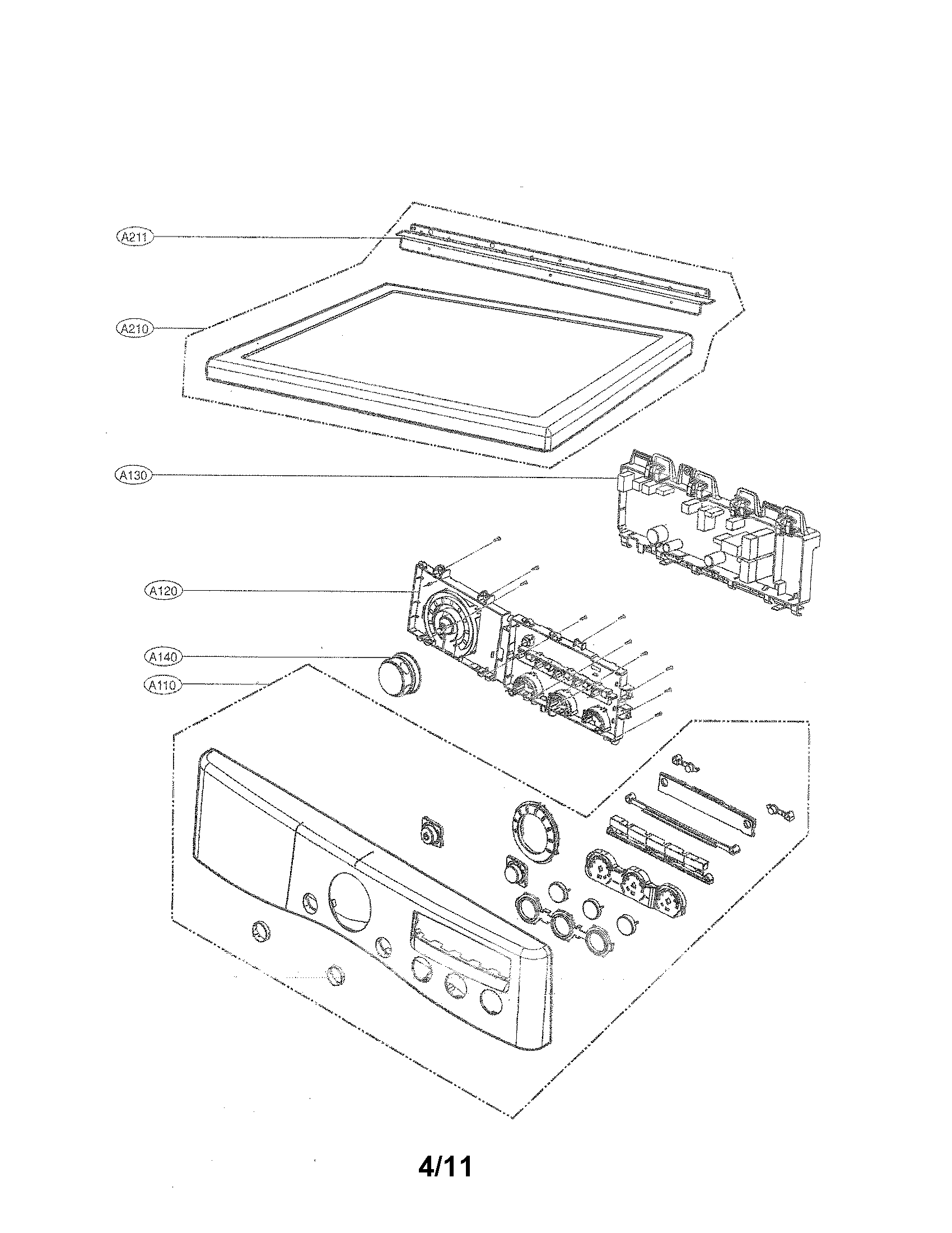 Control panel and plate assembly parts