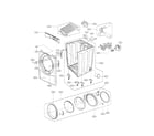 LG DLEX2550R/00 cabinet and door assembly parts diagram