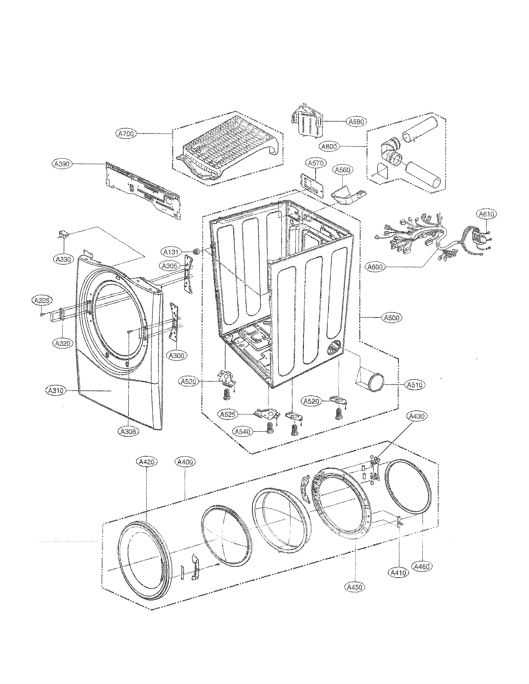 Cabinet and door assembly parts
