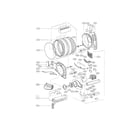 LG DLEX2550R/00 drum and motor assembly parts diagram
