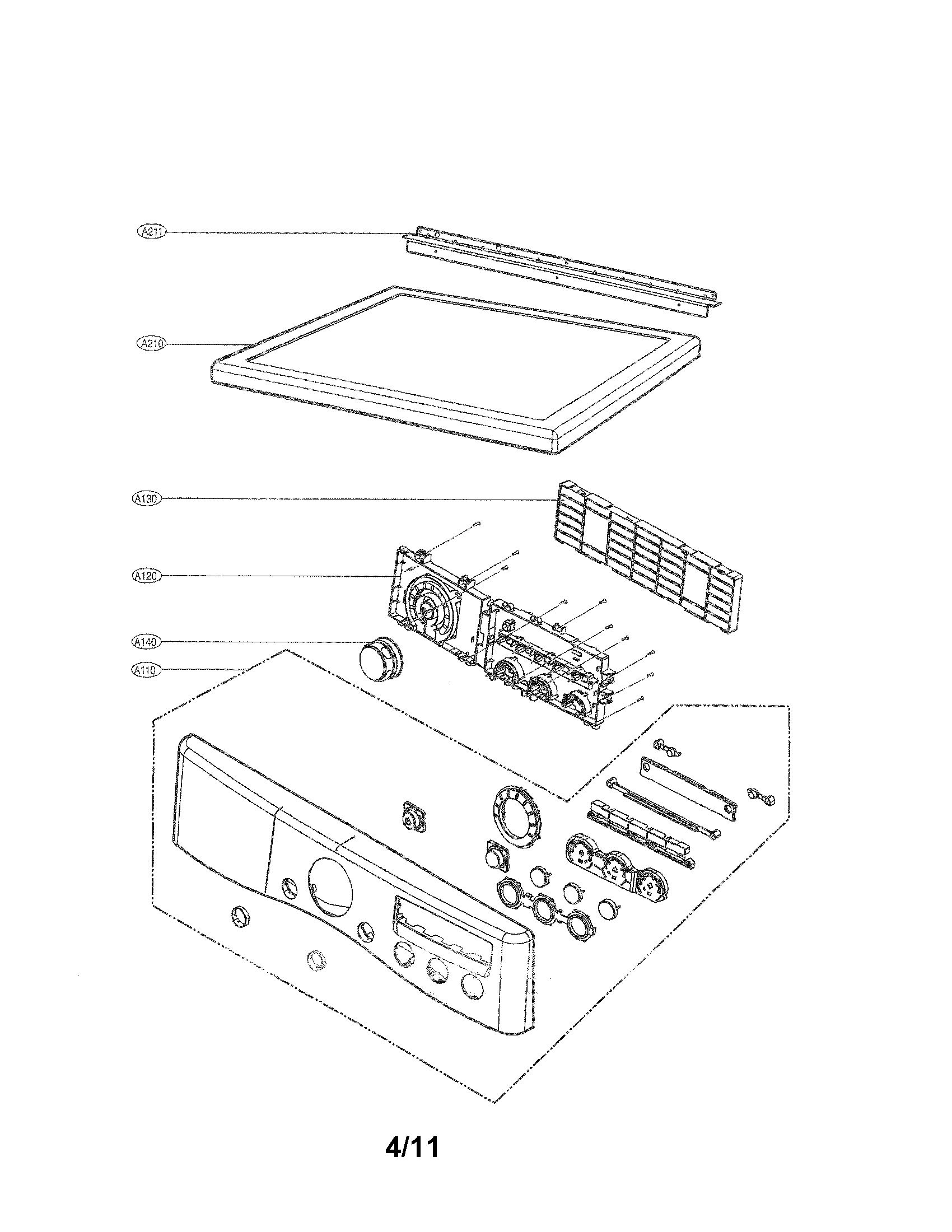 Control panel and plate assembly parts
