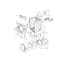 LG DLE2350R cabinet and door assembly parts diagram