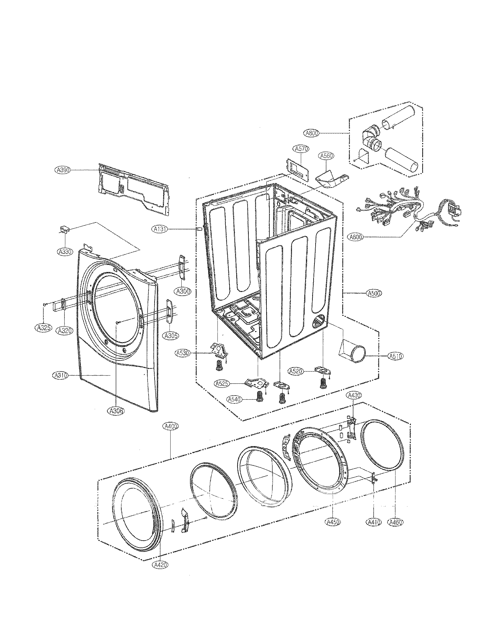 Cabinet and door assembly parts