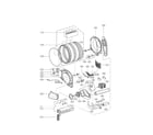 LG DLE2350R drum and motor assembly parts diagram