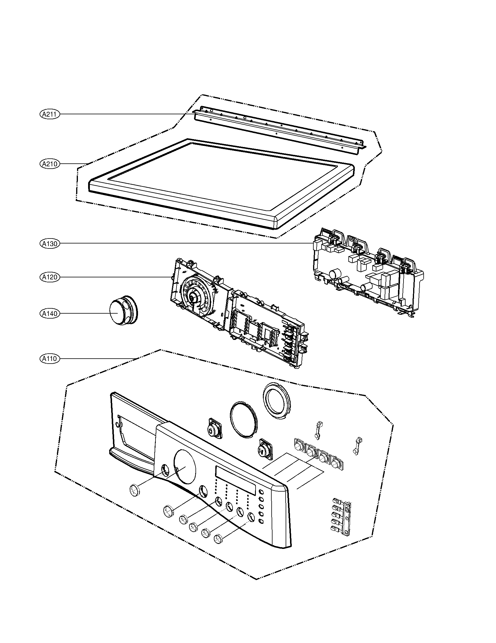 Control panel and plate assembly parts