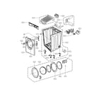 LG DLEX3360V cabinet and door assembly parts diagram