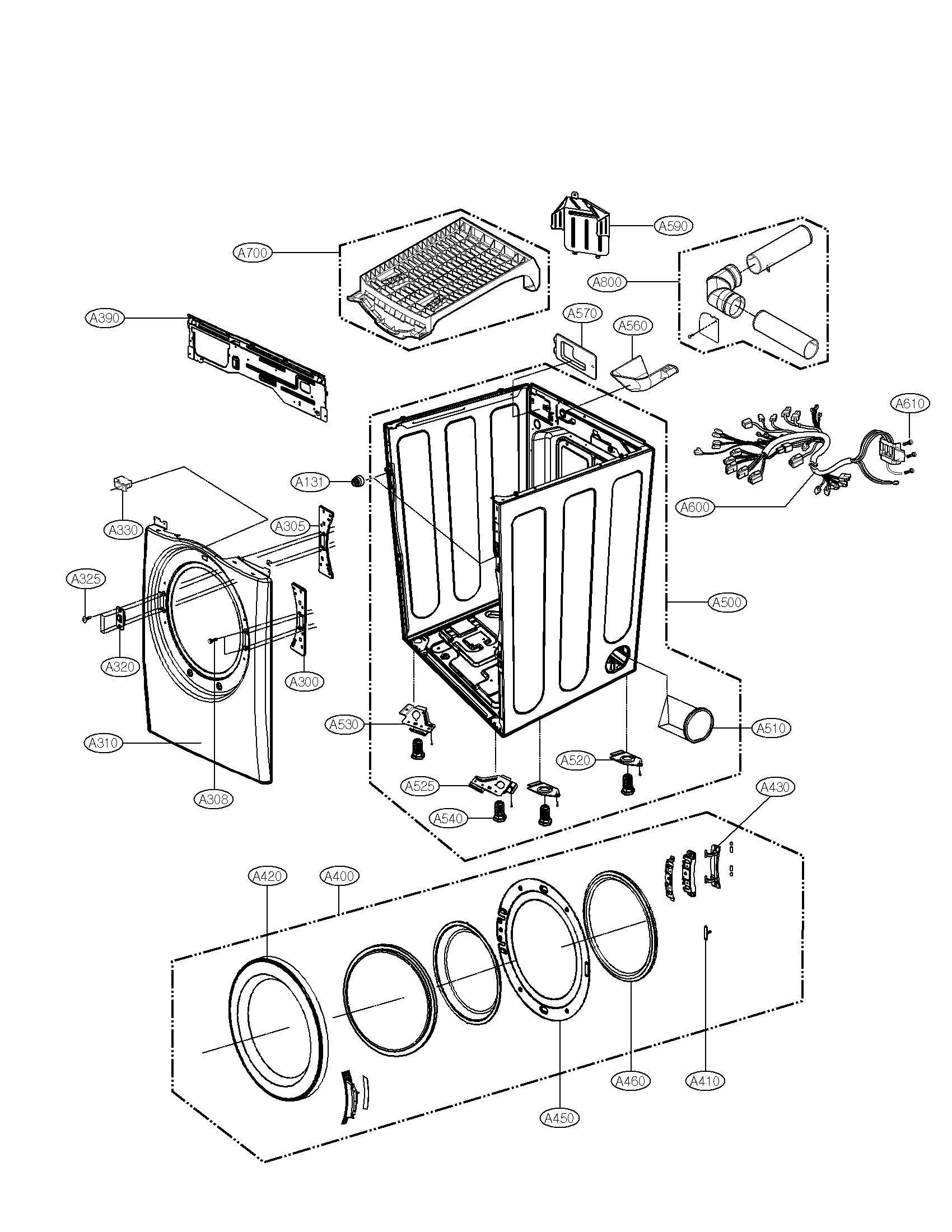 Cabinet and door assembly parts