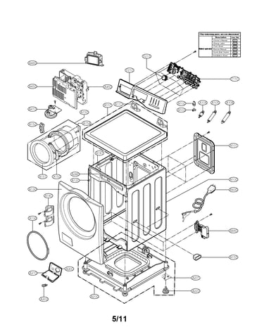 Cabinet and control panel assembly parts