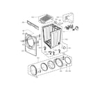 LG DLE7177WM cabinet and door assembly parts diagram