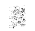 LG DLE7177WM drum and motor assembly parts diagram