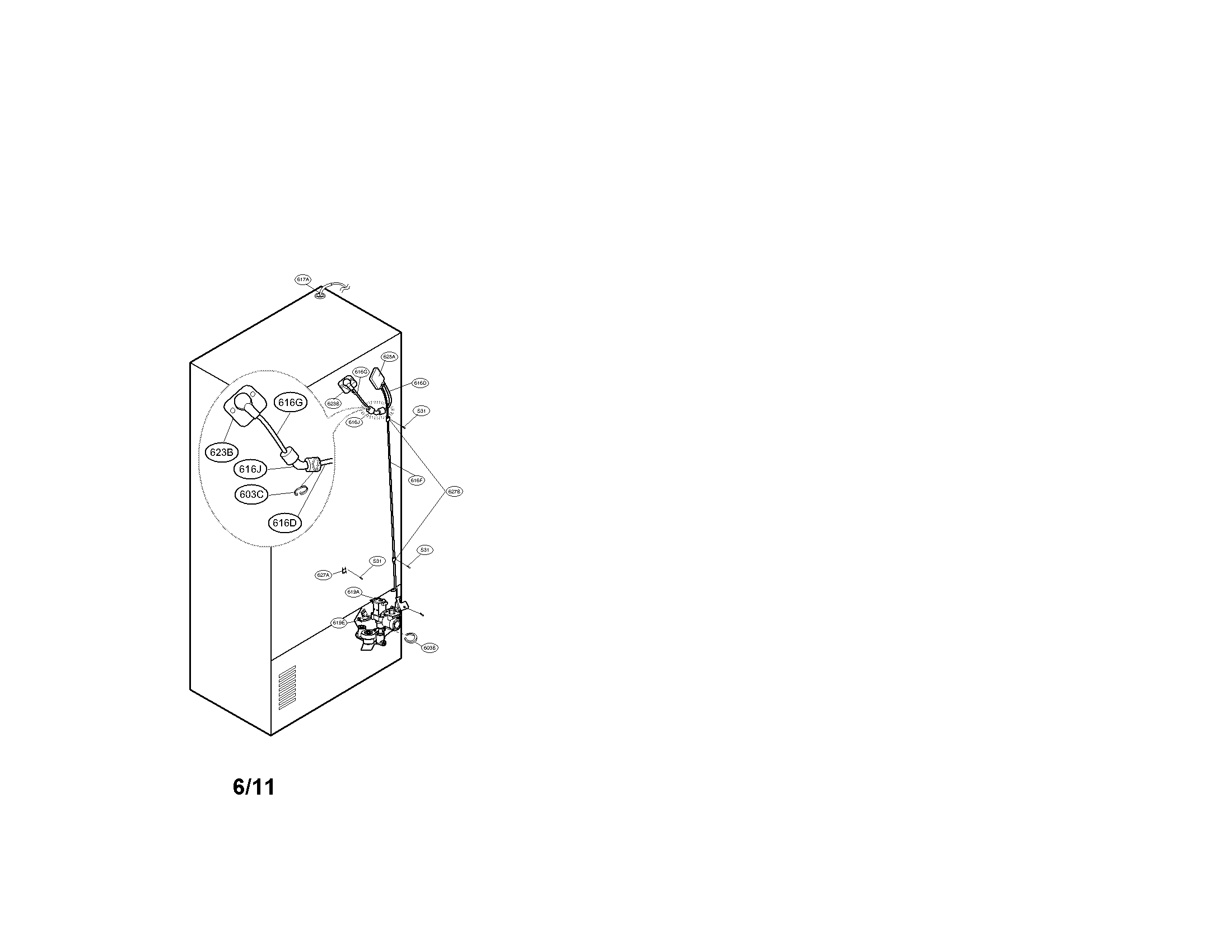 Valve and water tube parts