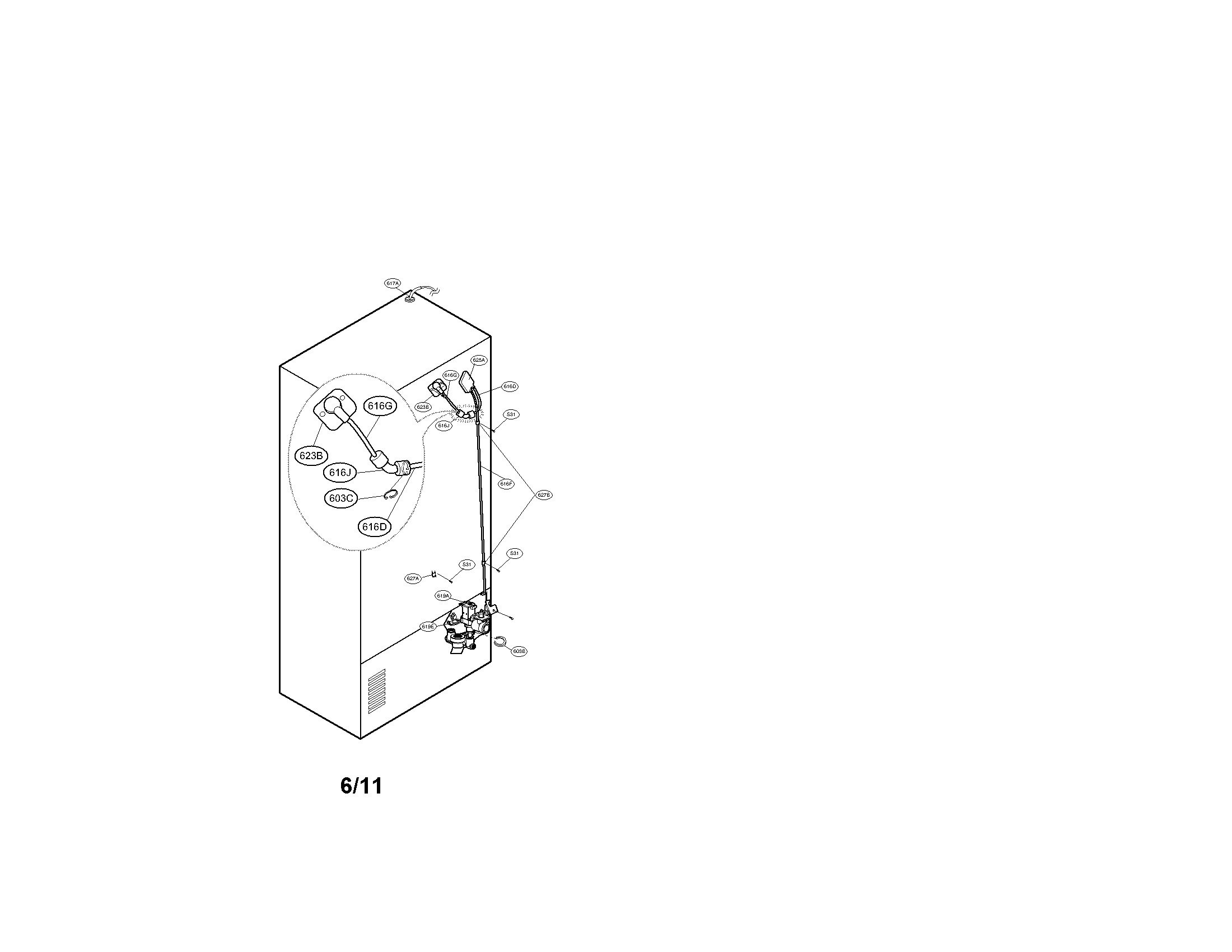 Valve and water tube parts