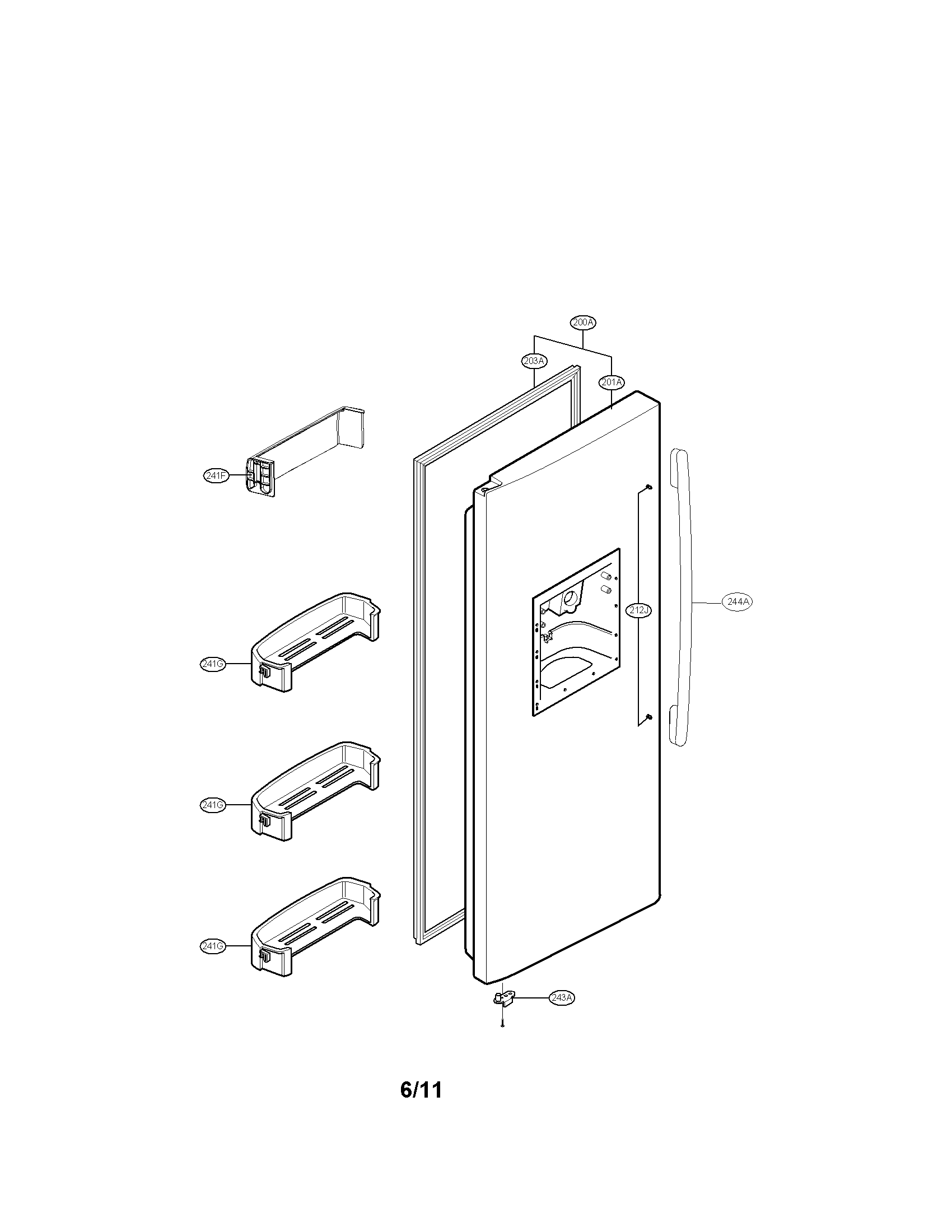 Freezer door parts