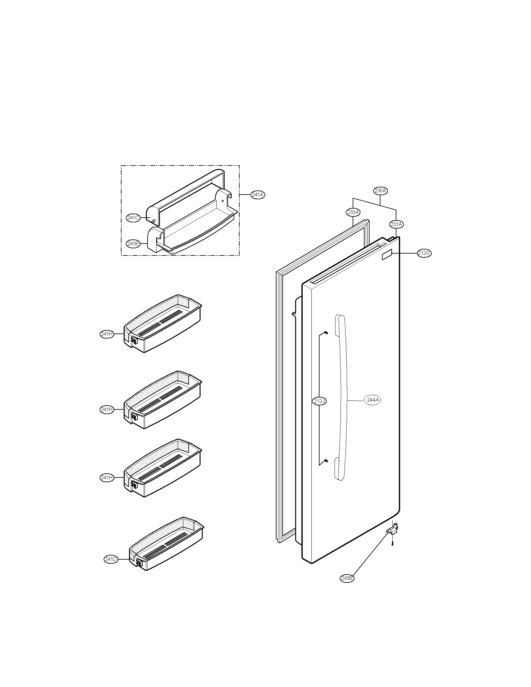 Refrigerator door parts