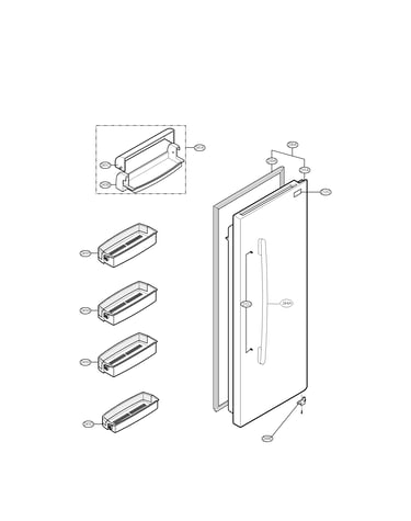Refrigerator door parts