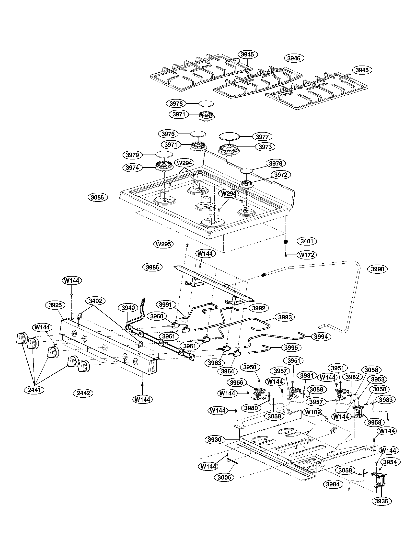 Cooktop parts