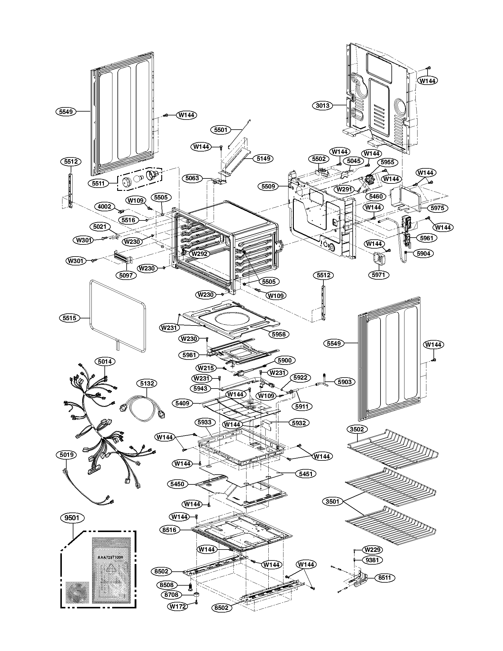 Lower cavity parts
