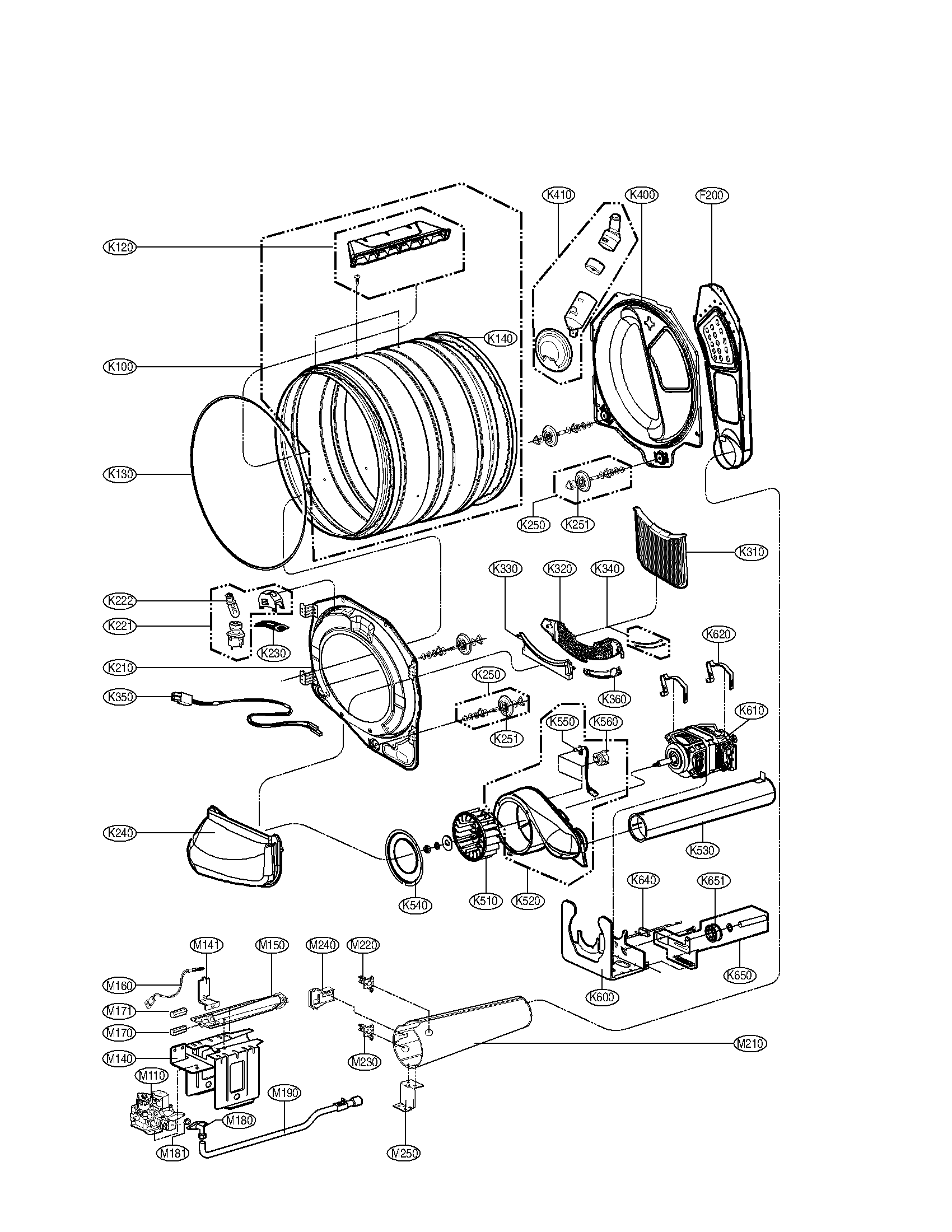 DRUM AND MOTOR ASSEMBLY PARTS