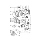 LG DLGX8388NM drum and motor assembly parts diagram