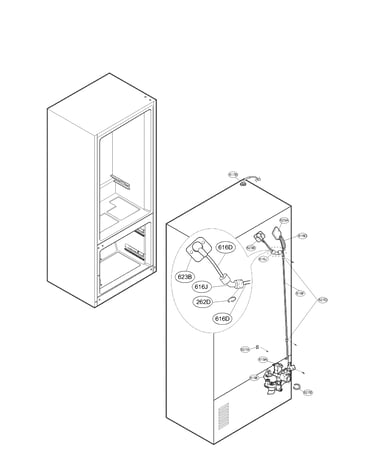 Valve and water tube parts