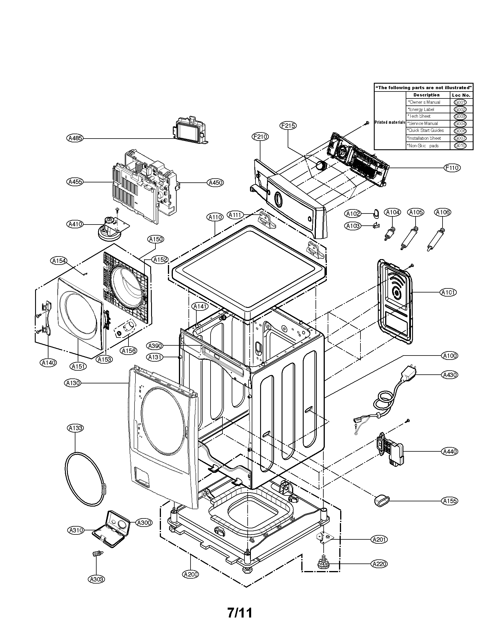 Cabinet and control panel assembly parts