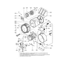 Kenmore Elite 79641542110 drum and tub assembly parts diagram