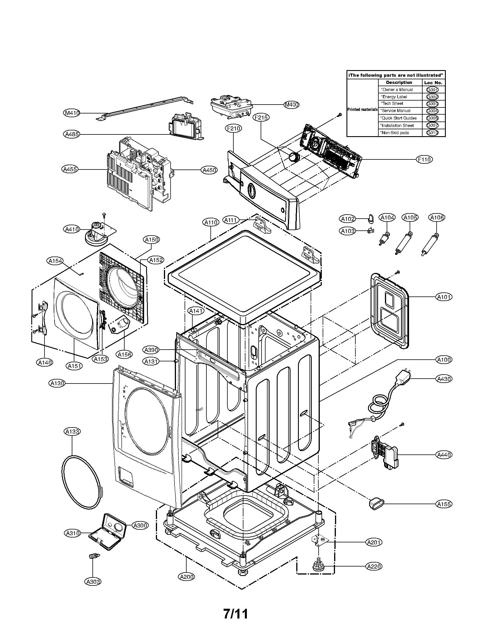 Cabinet and control panel assembly parts